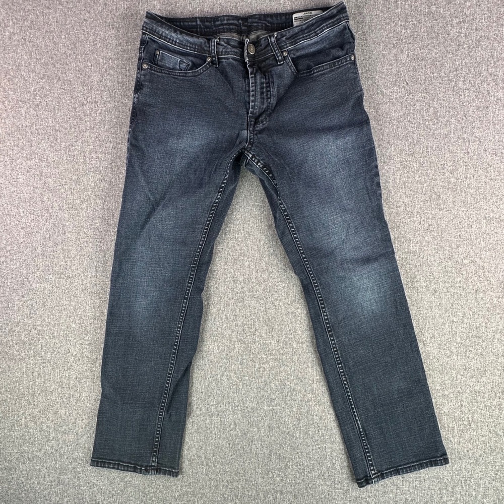 Buffalo Jeans Men 32x30 Jack Slim Straight Dark Blue Wash Stretch Denim